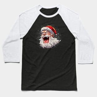 Santa Yells Merry Christmas Baseball T-Shirt